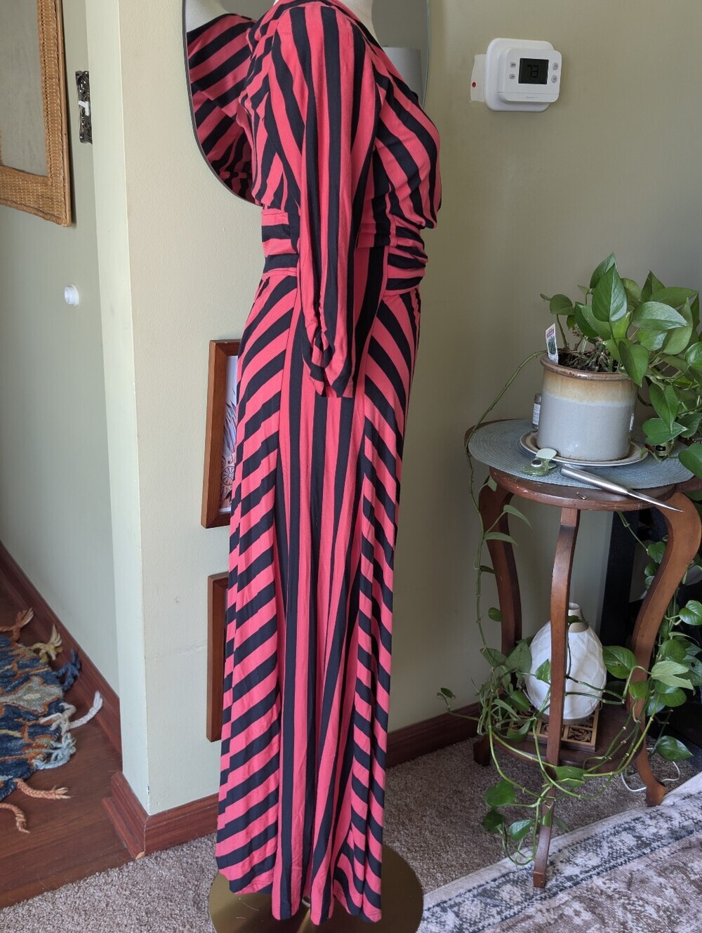 Completely Me by Liz Lange Women's Size Small Striped Long Sleeve Maxi Dress - Picture 6 of 10